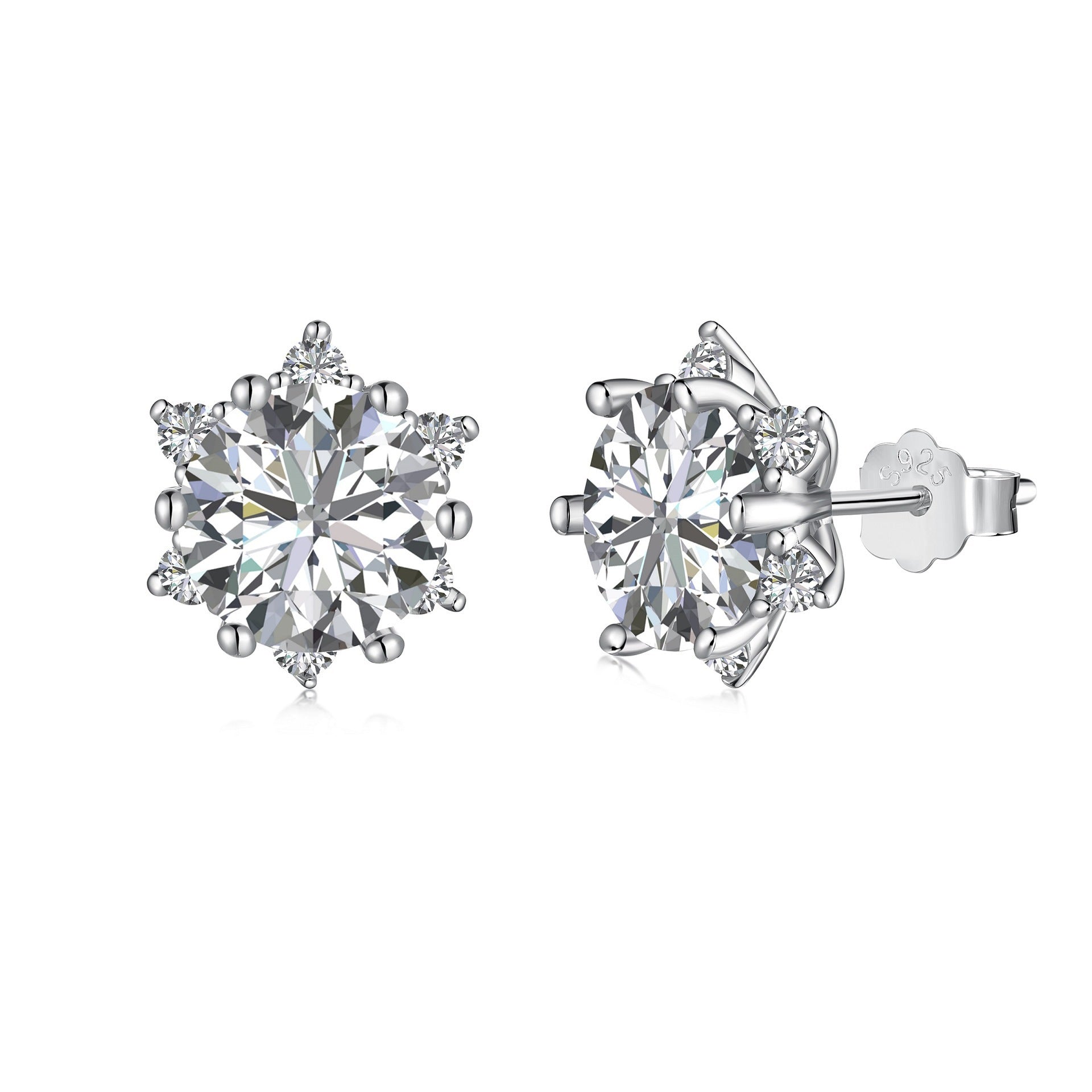 S925 Loving Heart In Sterling Silver Zircon Earrings